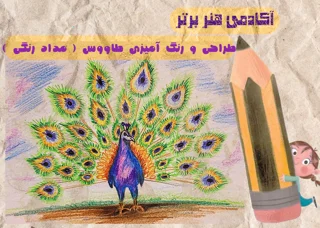 آموزش طراحی و رنگ آمیزی طاووس بخش دوم ( مداد رنگی )